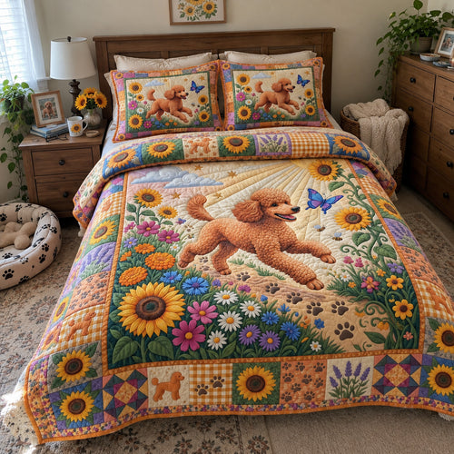 Poodle Lover 3-Piece Quilted Bedding Set GFTONMU3978