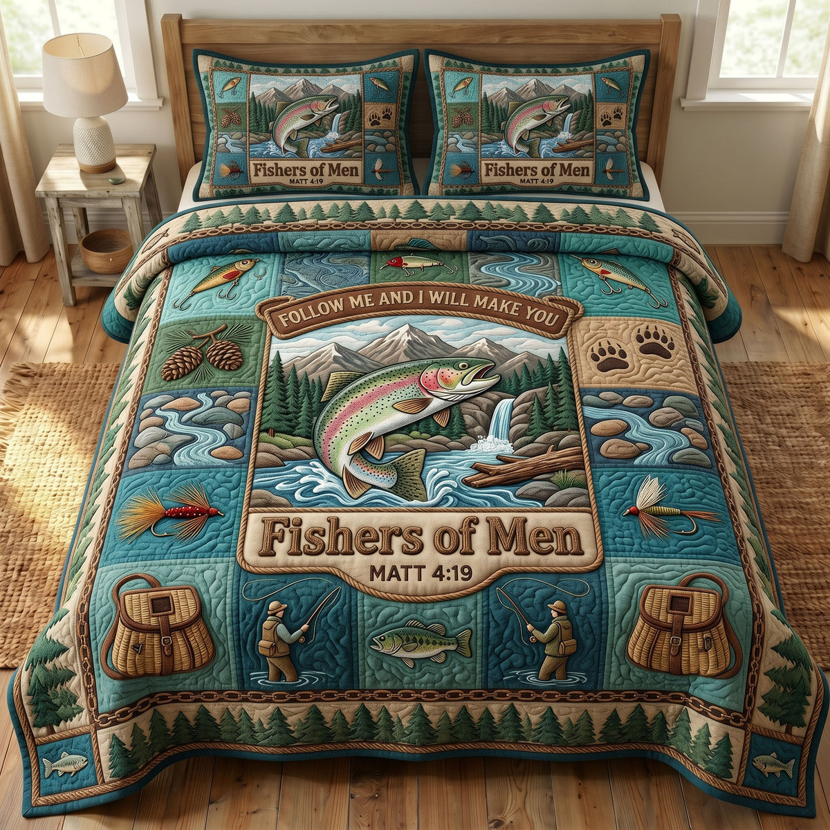 Faithful Fisher 3-Piece Quilted Bedding Set GFTONMU399