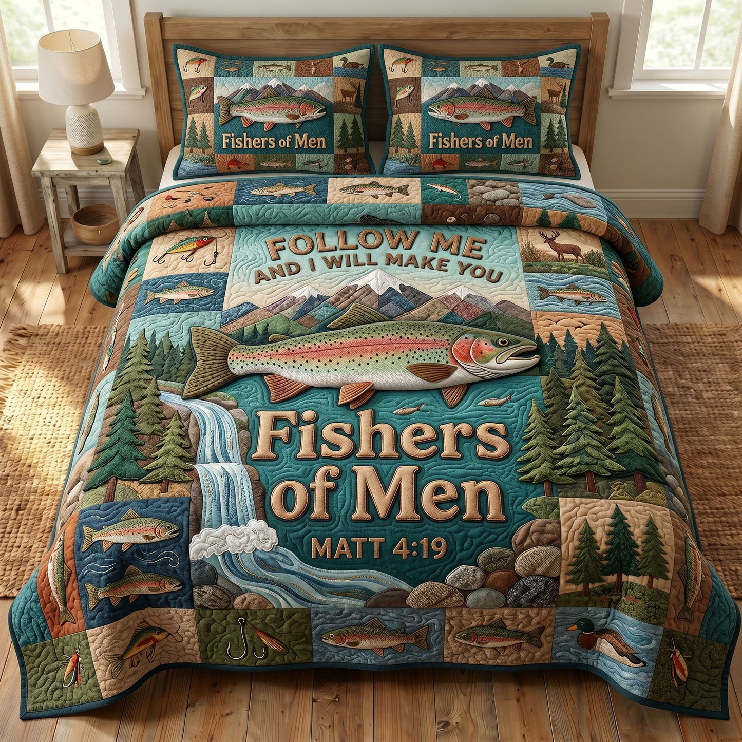 Faithful Fisher 3-Piece Quilted Bedding Set GFTONMU400
