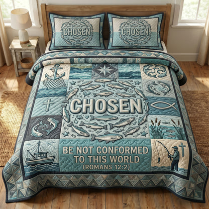Faithful Fisher 3-Piece Quilted Bedding Set GFTONMU401