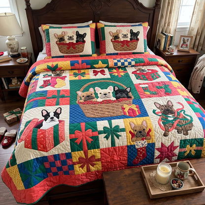 French Bulldog 3-Piece Quilted Bedding Set GFTONMU4017