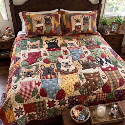 French Bulldog 3-Piece Quilted Bedding Set GFTONMU4023