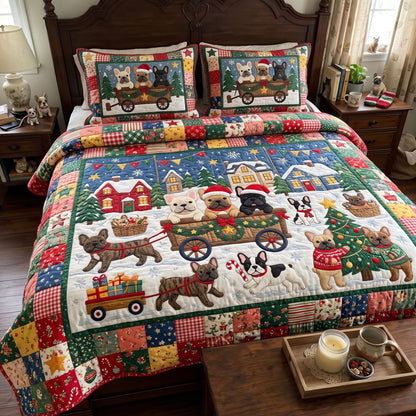 French Bulldog 3-Piece Quilted Bedding Set GFTONMU4025