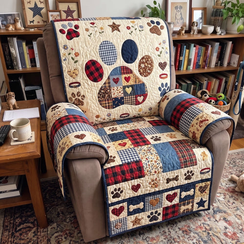 Paw Print Quilted Sofa Cover GFTONMU4032