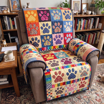 Paw Print Quilted Sofa Cover GFTONMU4033