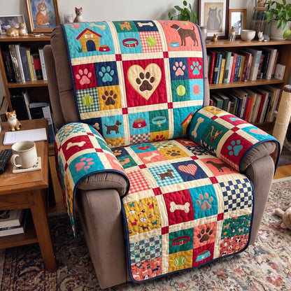Paw Print Quilted Sofa Cover GFTONMU4034