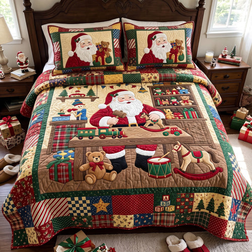 Santa Claus 3-Piece Quilted Bedding Set GFTONMU4047