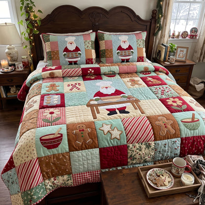 Santa Claus 3-Piece Quilted Bedding Set GFTONMU4051