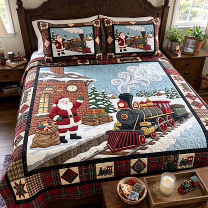 Santa Claus 3-Piece Quilted Bedding Set GFTONMU4053