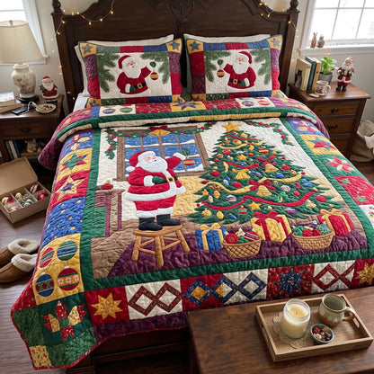 Santa Claus 3-Piece Quilted Bedding Set GFTONMU4054