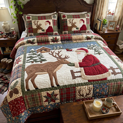 Santa Claus 3-Piece Quilted Bedding Set GFTONMU4055