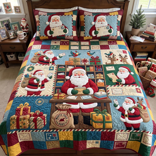 Santa Claus 3-Piece Quilted Bedding Set GFTONMU4056