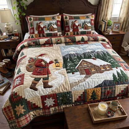 Santa Claus 3-Piece Quilted Bedding Set GFTONMU4057