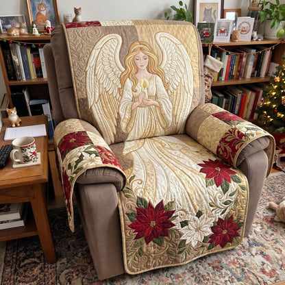 Poinsettia Angel Quilted Sofa Cover GFTONMU4062