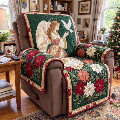 Poinsettia Angel Quilted Sofa Cover GFTONMU4065