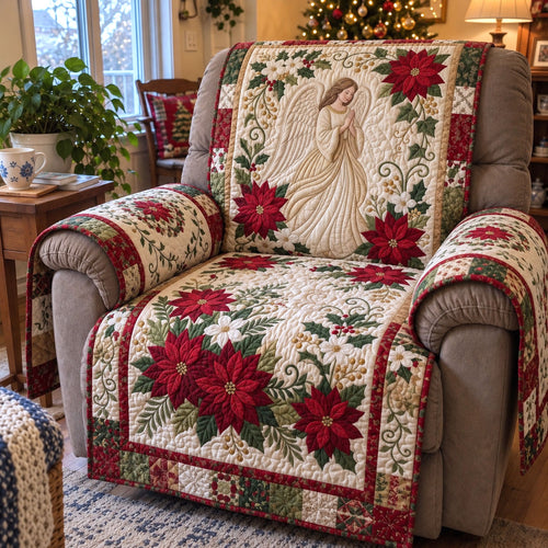 Poinsettia Angel Quilted Sofa Cover GFTONMU4067