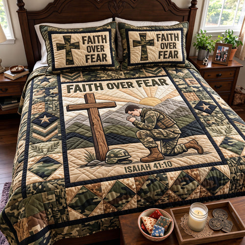 Christian Veteran 3-Piece Quilted Bedding Set GFTONMU4095