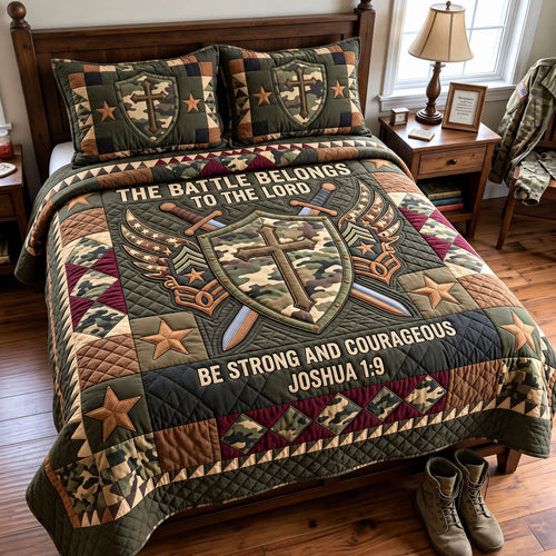 Christian Veteran 3-Piece Quilted Bedding Set GFTONMU4096