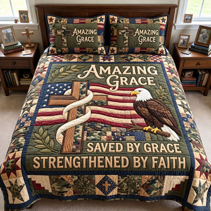 Christian Veteran 3-Piece Quilted Bedding Set GFTONMU4098
