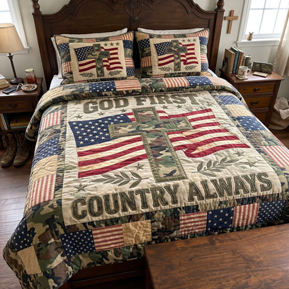 Christian Veteran 3-Piece Quilted Bedding Set GFTONMU4099
