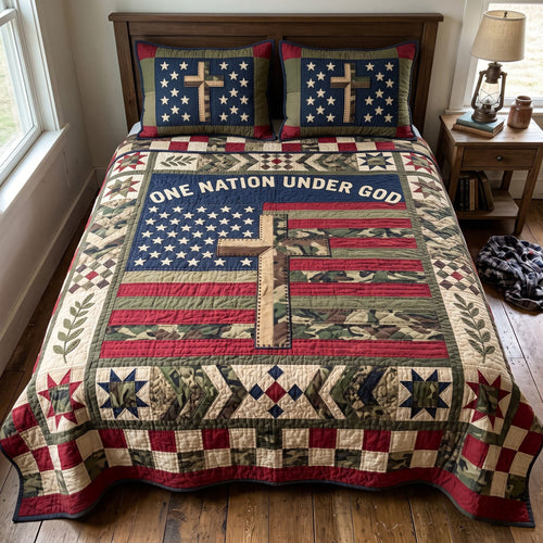 Christian Veteran 3-Piece Quilted Bedding Set GFTONMU4102