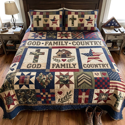 Christian Veteran 3-Piece Quilted Bedding Set GFTONMU4105