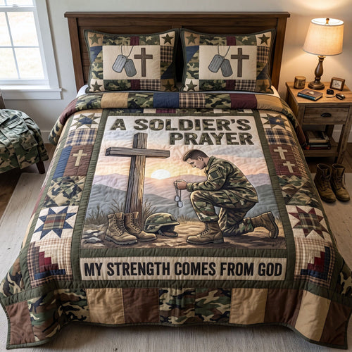 Christian Veteran 3-Piece Quilted Bedding Set GFTONMU4107