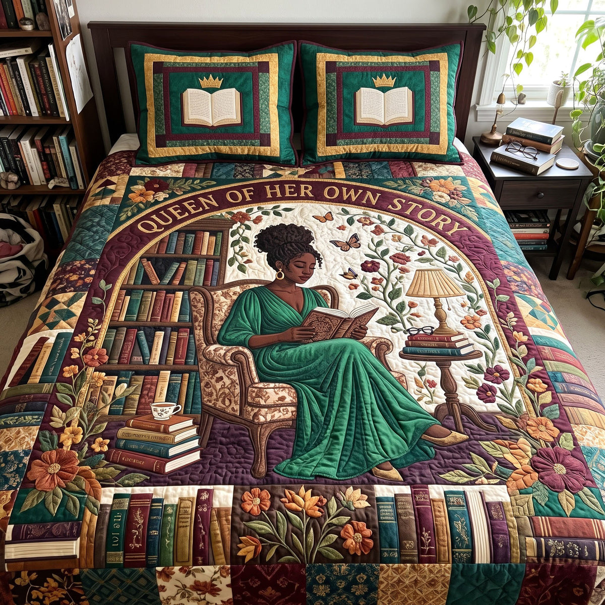 Melanin Queen 3-Piece Quilted Bedding Set GFTONMU4109