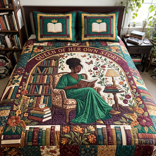 Melanin Queen 3-Piece Quilted Bedding Set GFTONMU4109