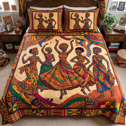 Melanin Queen 3-Piece Quilted Bedding Set GFTONMU4111