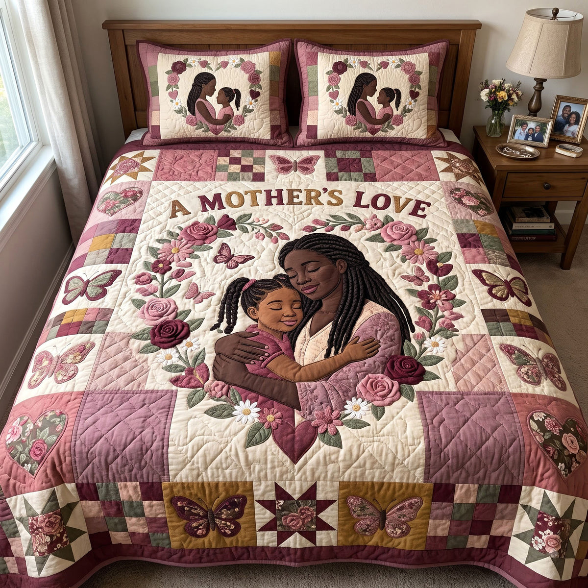 Melanin Queen 3-Piece Quilted Bedding Set GFTONMU4116
