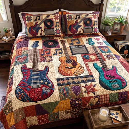 Guitar Lover 3-Piece Quilted Bedding Set GFTONMU4126