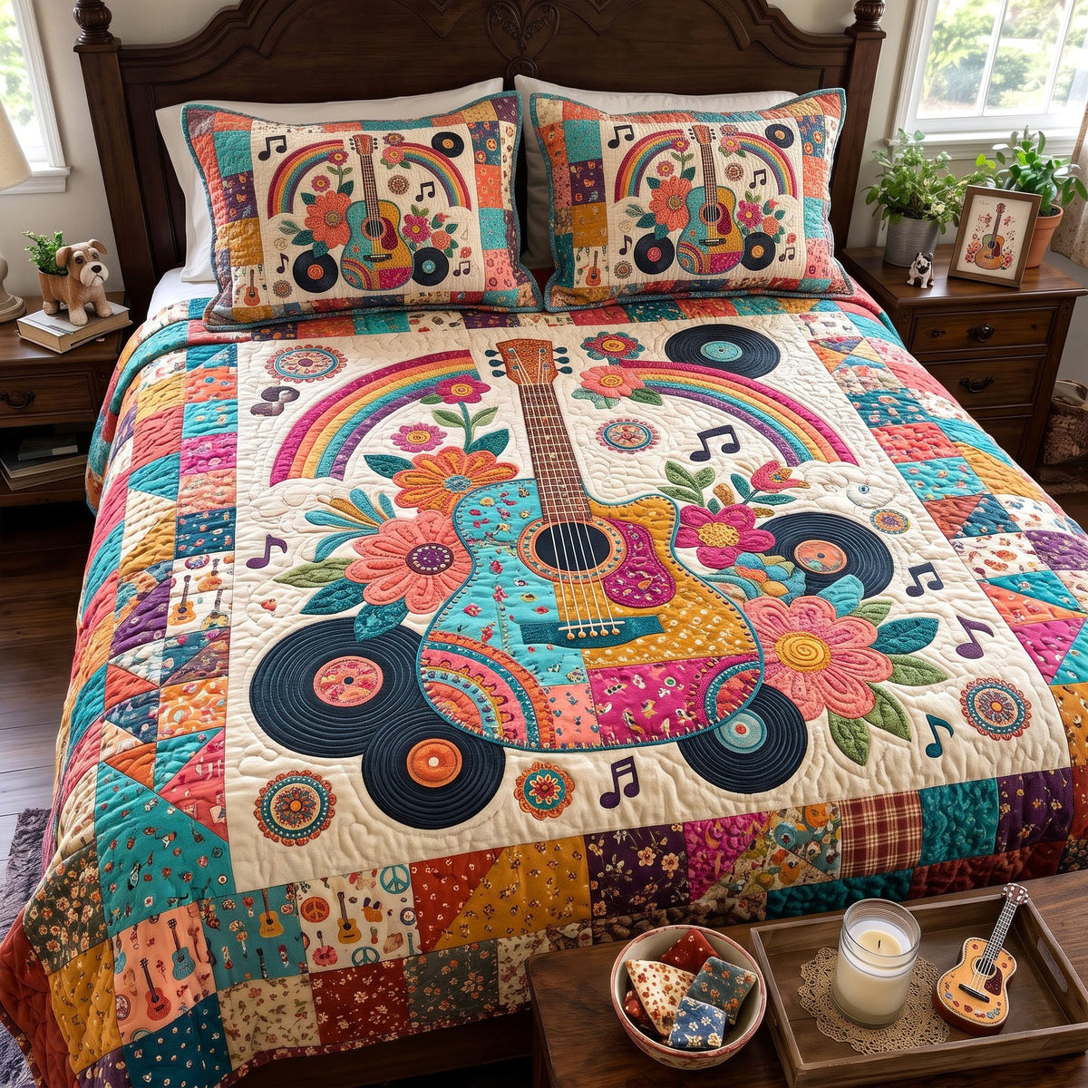 Guitar Lover 3-Piece Quilted Bedding Set GFTONMU4127