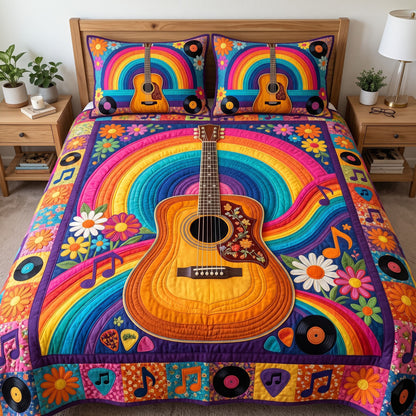 Guitar Lover 3-Piece Quilted Bedding Set GFTONMU4180
