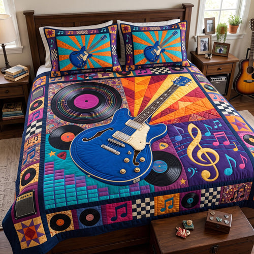 Guitar Lover 3-Piece Quilted Bedding Set GFTONMU4181