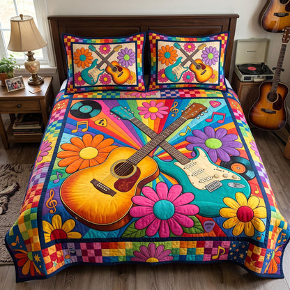 Guitar Lover 3-Piece Quilted Bedding Set GFTONMU4184