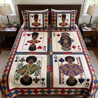 Melanin Queen 3-Piece Quilted Bedding Set GFTONMU4210