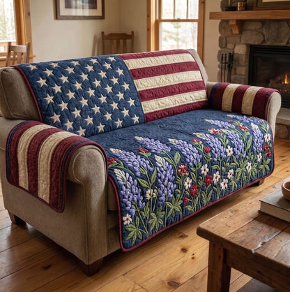American Pride Quilted Sofa Cover GFTONMU43
