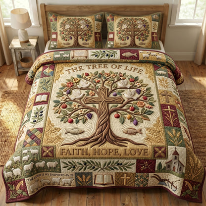 Christian Faith 3-Quilted Bedding Set GFTONMU434