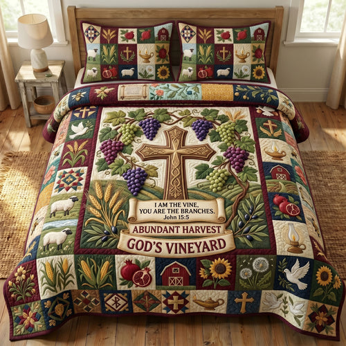 Christian Faith 3-Quilted Bedding Set GFTONMU438