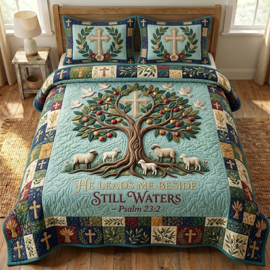 Christian Faith 3-Quilted Bedding Set GFTONMU439
