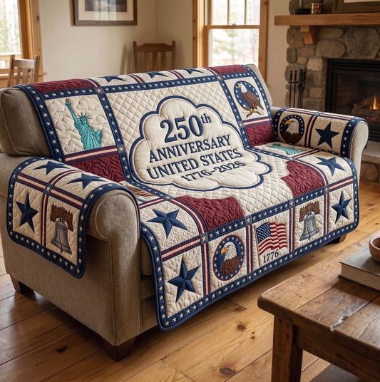 American Pride Quilted Sofa Cover GFTONMU44