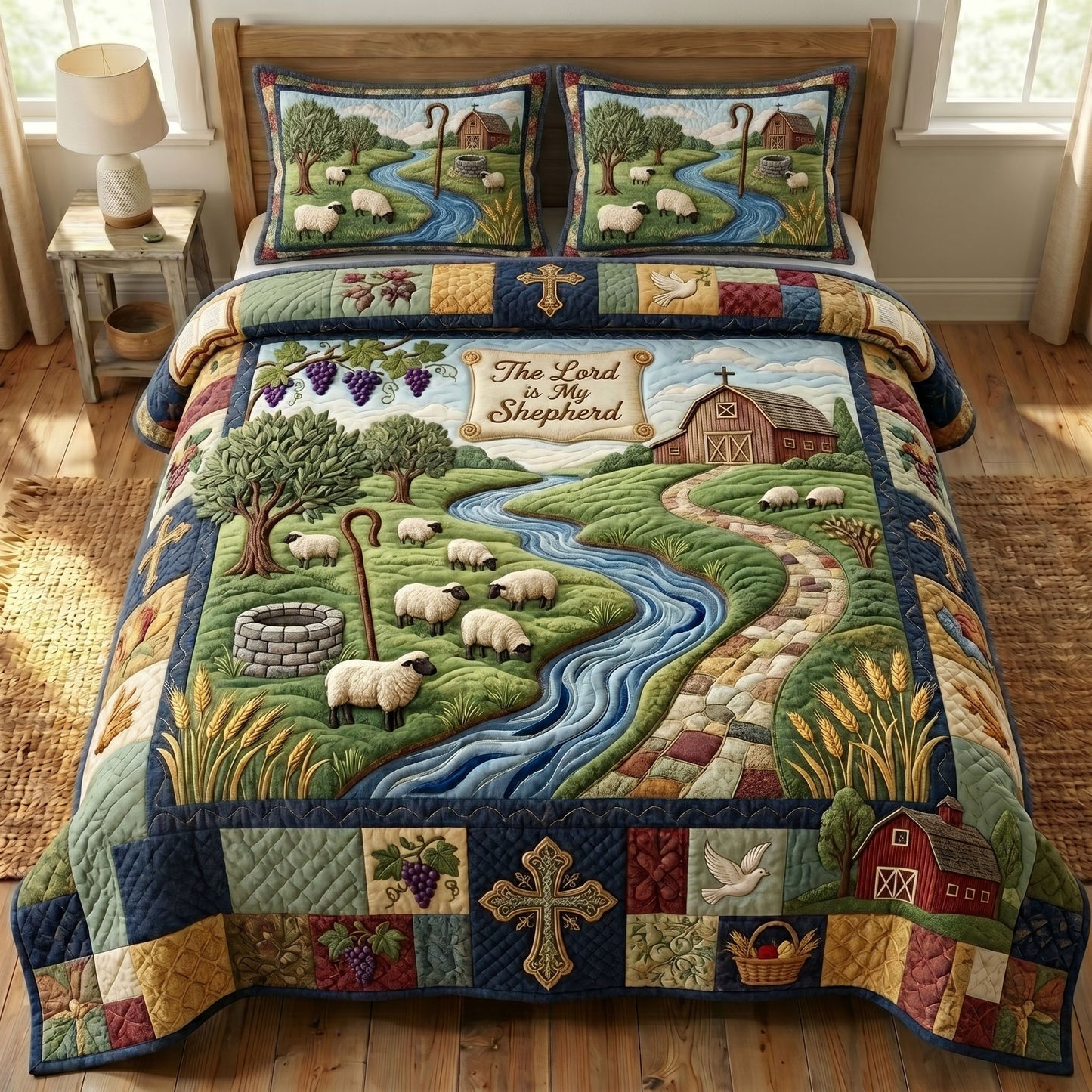Christian Faith 3-Quilted Bedding Set GFTONMU440