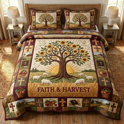 Christian Faith 3-Quilted Bedding Set GFTONMU445