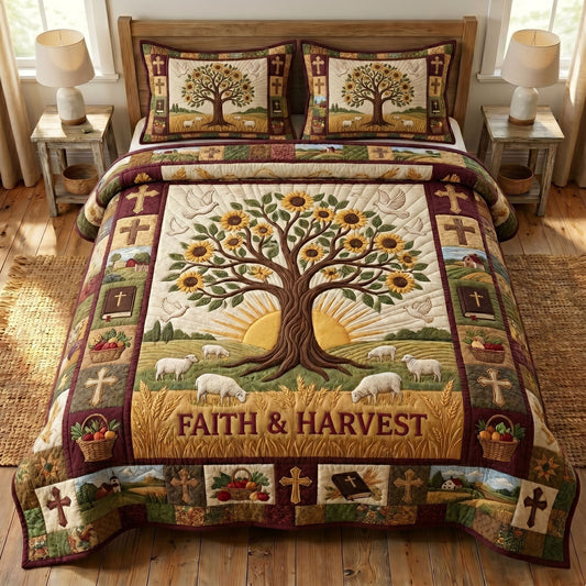 Christian Faith 3-Quilted Bedding Set GFTONMU445