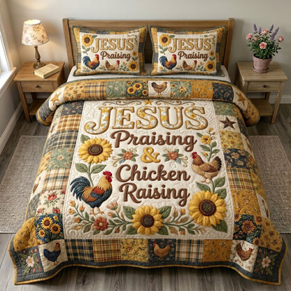 Christian Farmer 3-Quilted Bedding Set GFTONMU446