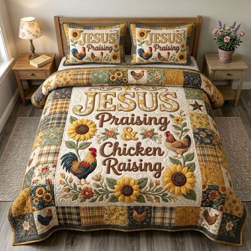 Christian Farmer 3-Quilted Bedding Set GFTONMU446