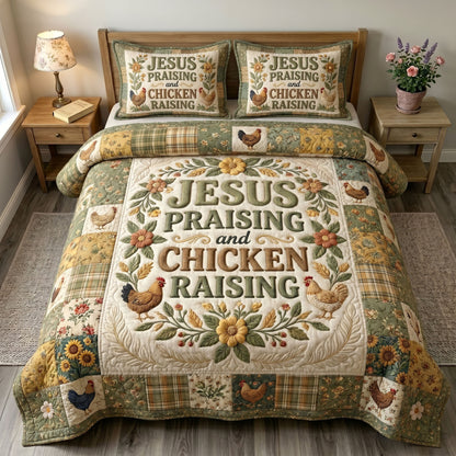 Christian Farmer 3-Quilted Bedding Set GFTONMU447