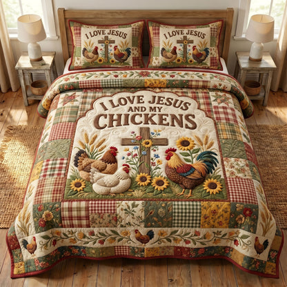 Christian Farmer 3-Quilted Bedding Set GFTONMU448