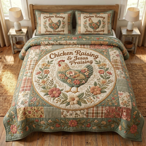 Christian Farmer 3-Quilted Bedding Set GFTONMU449
